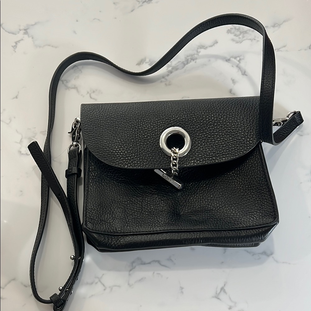 Botkier Black Crossbody Bag with Flap Closure and Adjustable Strap